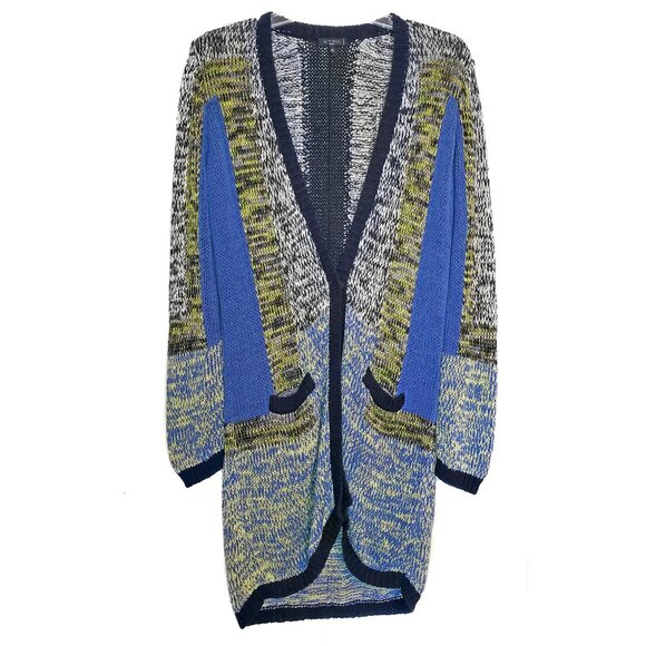 ETRO Marled Melange Knit Longline Snap Cardigan Size IT 46 / US 10 - Picture 1 of 5